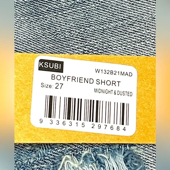 KSUBI Boyfriend Distressed Short Loose Fit Women's Size 27 MidNite & Dusted - Picture 7 of 11